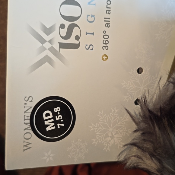 ISOTONER BRAND WOMEN'S GRAY AND BLACK FAUX FUR ANKLE BOOTS SIZE MEDIUM 7… - Picture 11 of 13